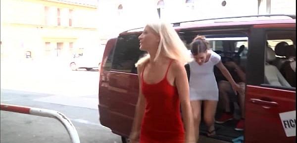 Big reality fuck orgy in the bus driving around, two hottie and two amateur dudes